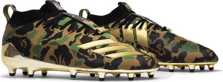 Adidas A Bathing Ape x Adizero Cleat 'Green Camo' Cleats, Green