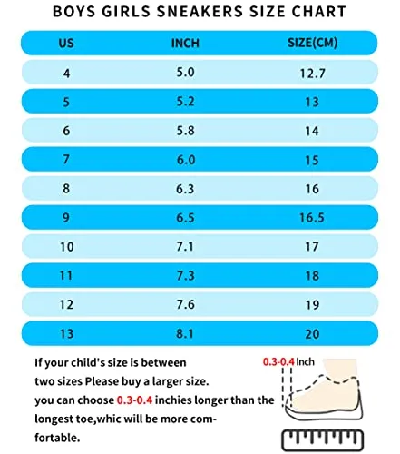 Boys Girls Running Shoes Kids Tennis Shoes Breathable Lightweight Athletic Shoes Age 4-13