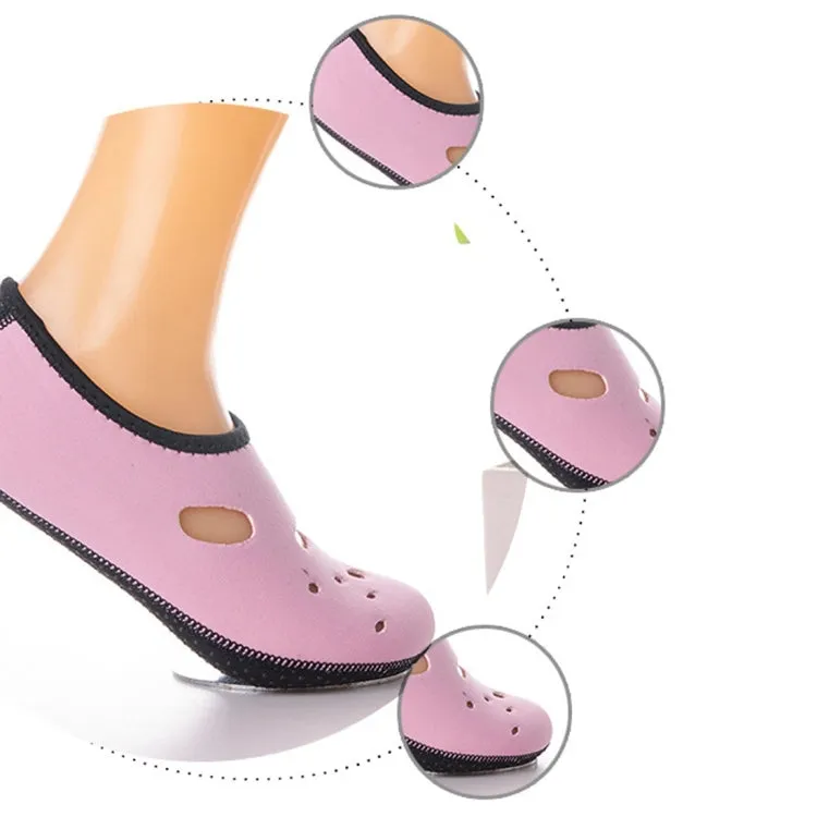 Comfortable and anti-slip 3MM swimming diving socks breathable water to swim the beach socks Size:XS (33-34)(Pink)