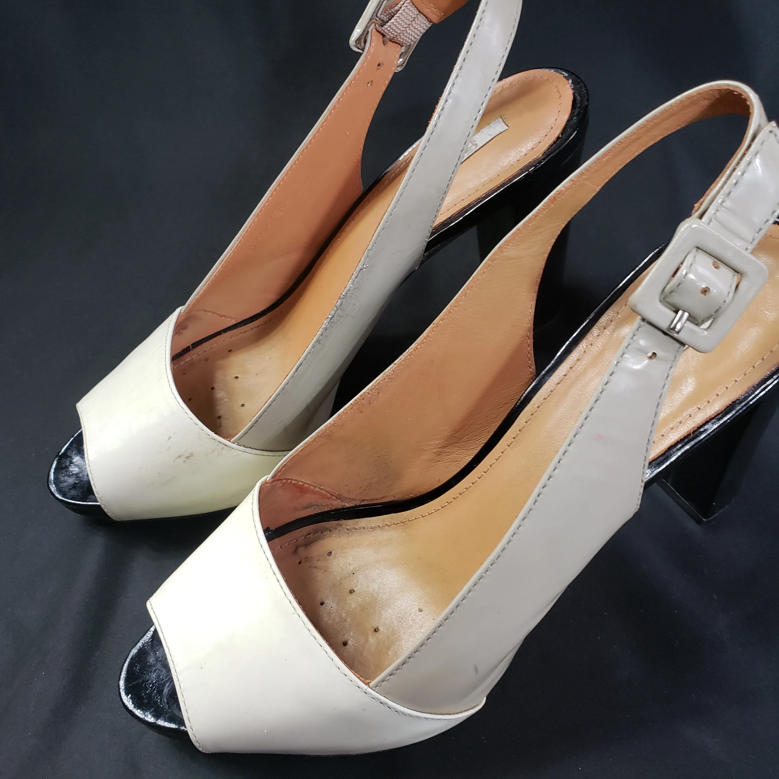 Geox Respira Color Block Open Toe Slingback Pumps size 38
