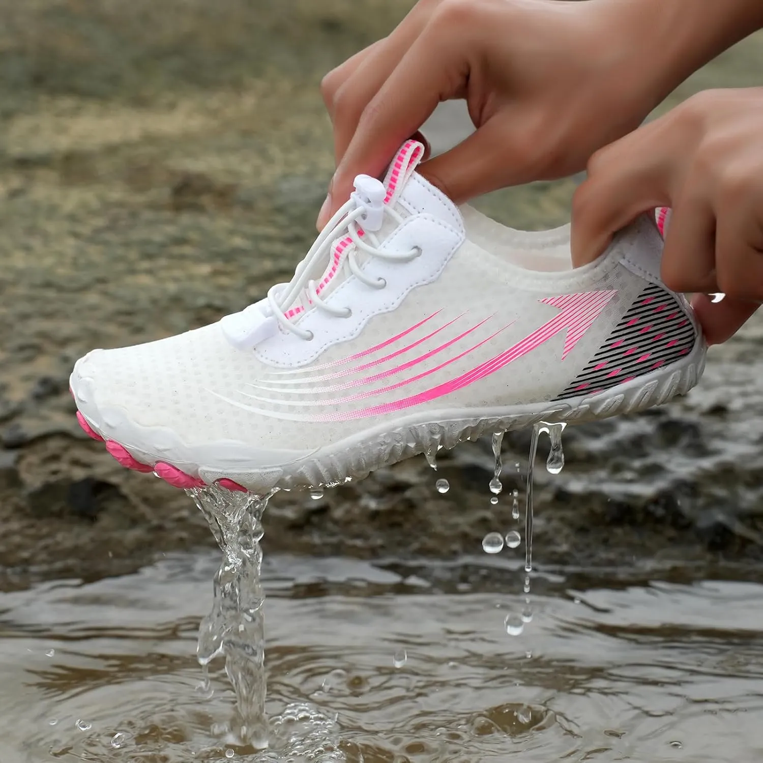 Hiking Shoes for Women Men Wide Toe Box Healthy & Non-Slip Barefoot Shoes Summer Breathable Lightweight Water Shoes Unisex Quick Dry Outdoor Grounded Shoes for Exercising Running Riding Swimming