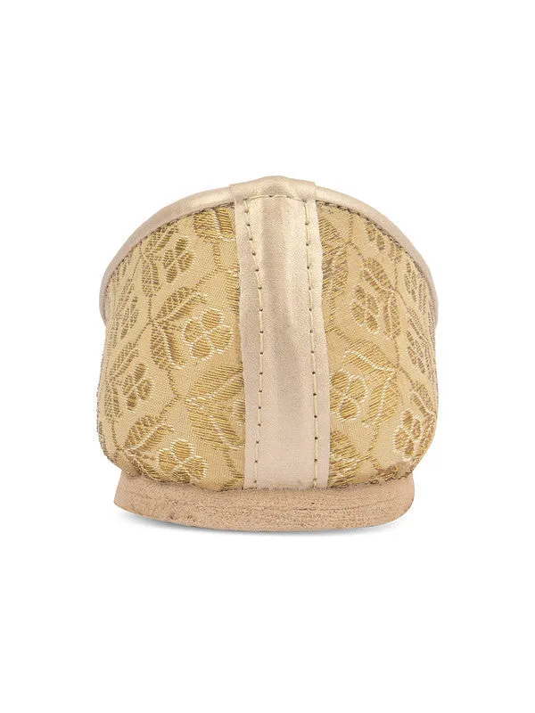 Men's Indian Ethnic Party Wear Golden Footwear - Desi Colour