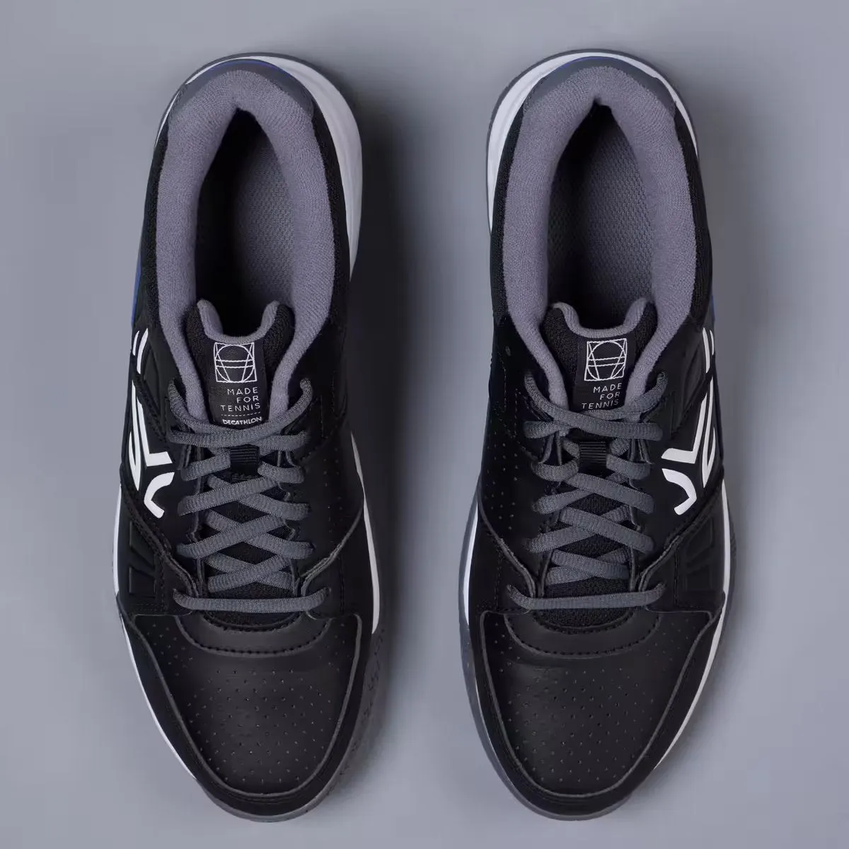 Men's tennis shoes - TS160 Multicourt black ARTENGO, black/asphalt gray/white