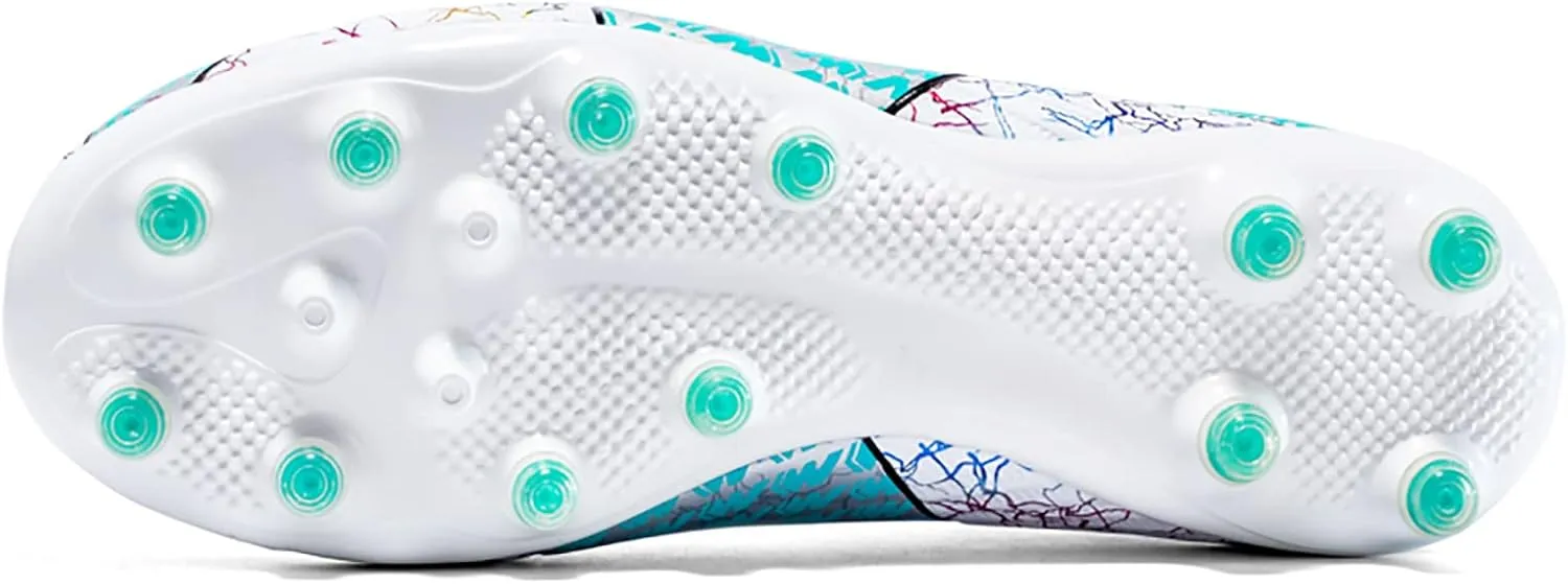 Mnplciea Soccer Cleats Mens Professional High-top Soccer Shoes Breathable Football Boots Boys Anti-Slip Outdoor Indoor Turf Training Athletic Sneaker