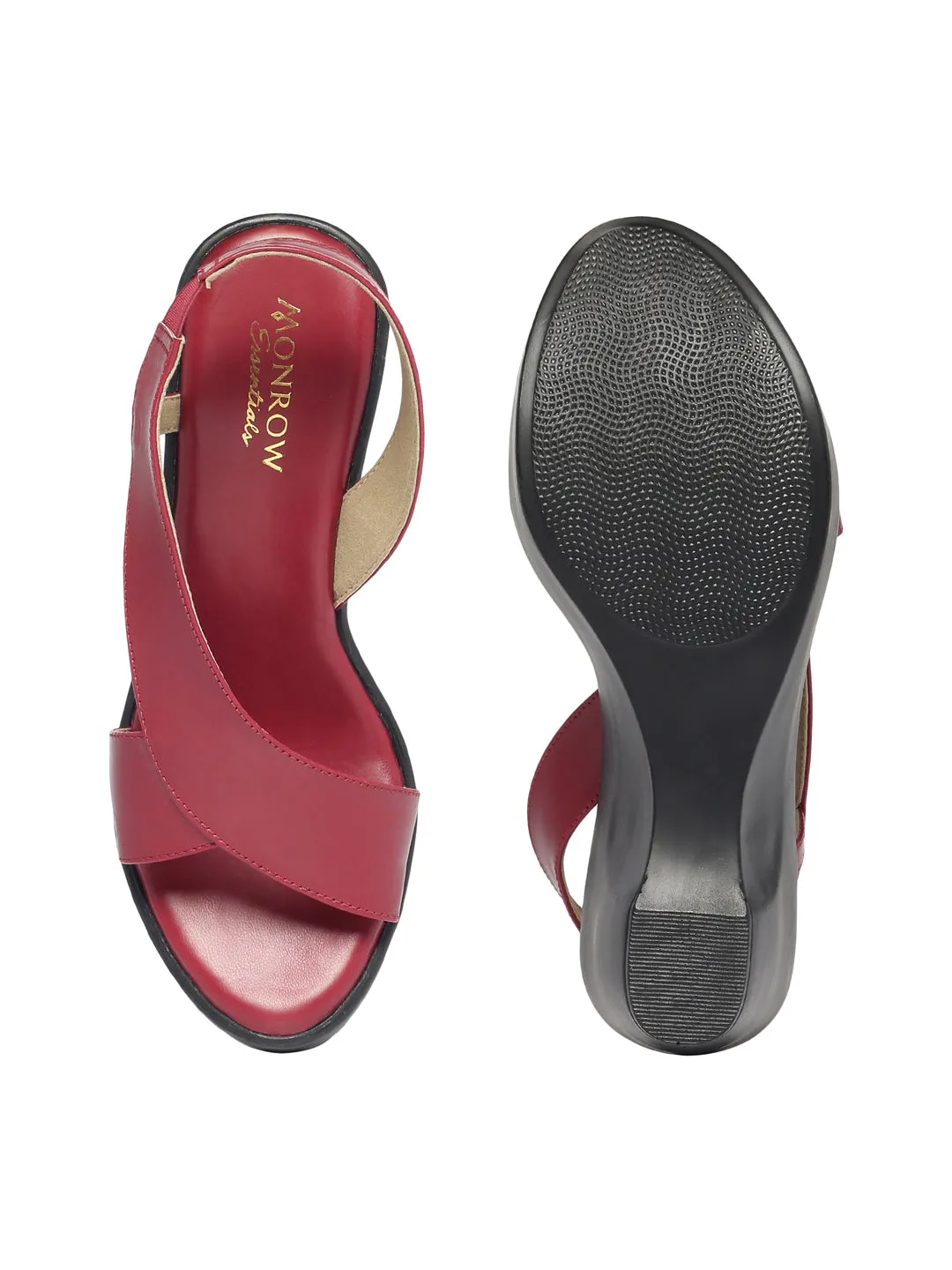 Samaira Maroon Wedge Heels