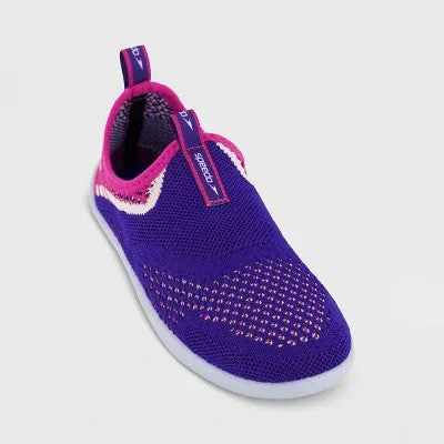 Speedo Junior Kids Water Sports Aqua Shoes Quick Drying Outdoor, Blue/ Pink, 2-3