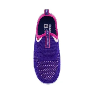 Speedo Junior Kids Water Sports Aqua Shoes Quick Drying Outdoor, Blue/ Pink, 2-3