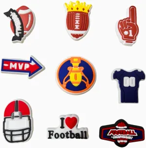 Sports Shoe Charms for Croc Clog Bracelet Decoration, Football Shoe Decoration Charms Accessories Pack for Boy Girl Men Birthday Party Favor Gifts (Football)