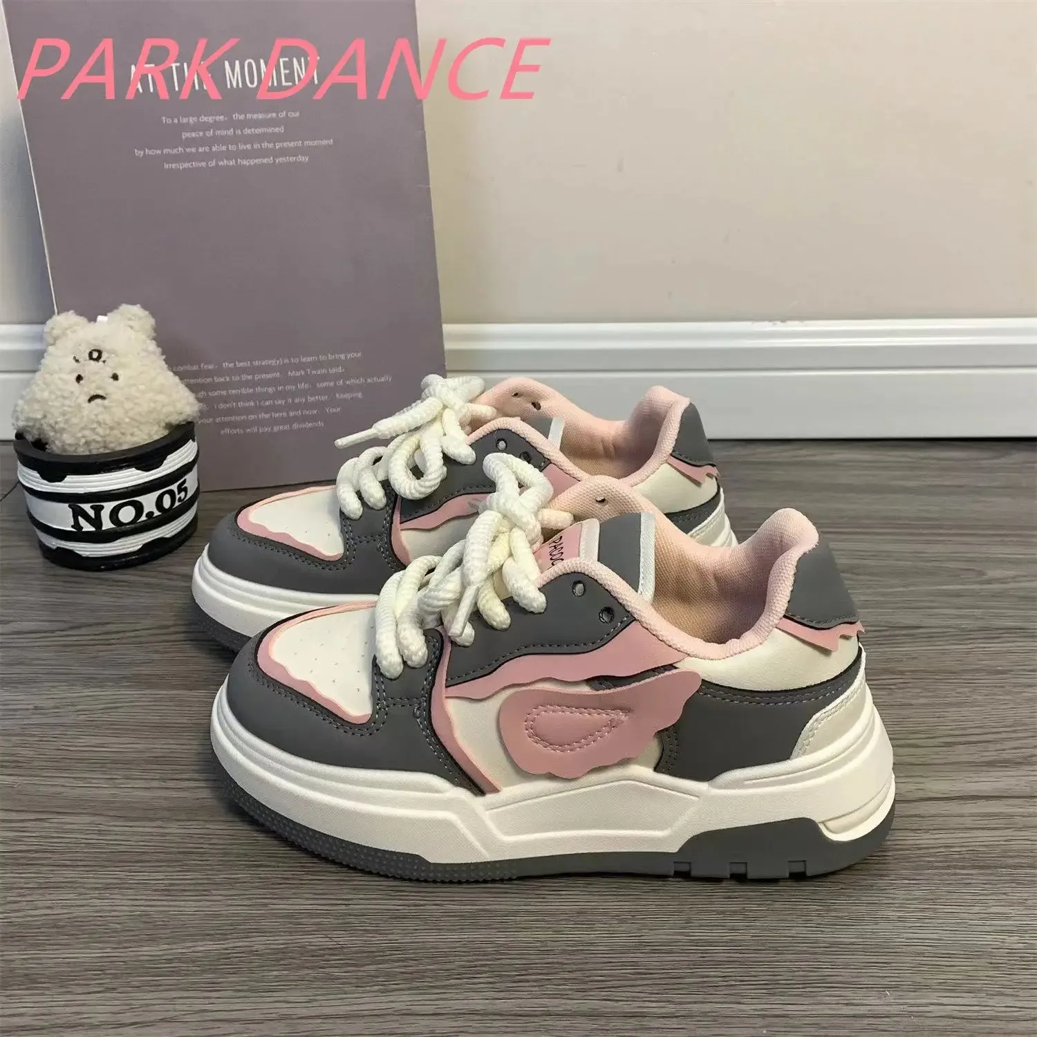 TAVIMART  -  Kawaii Sports Shoes Women's Sneakers Platform Skateboard Spring Summer 2024 Tennis Female Casual Flats Cute Vulcanize