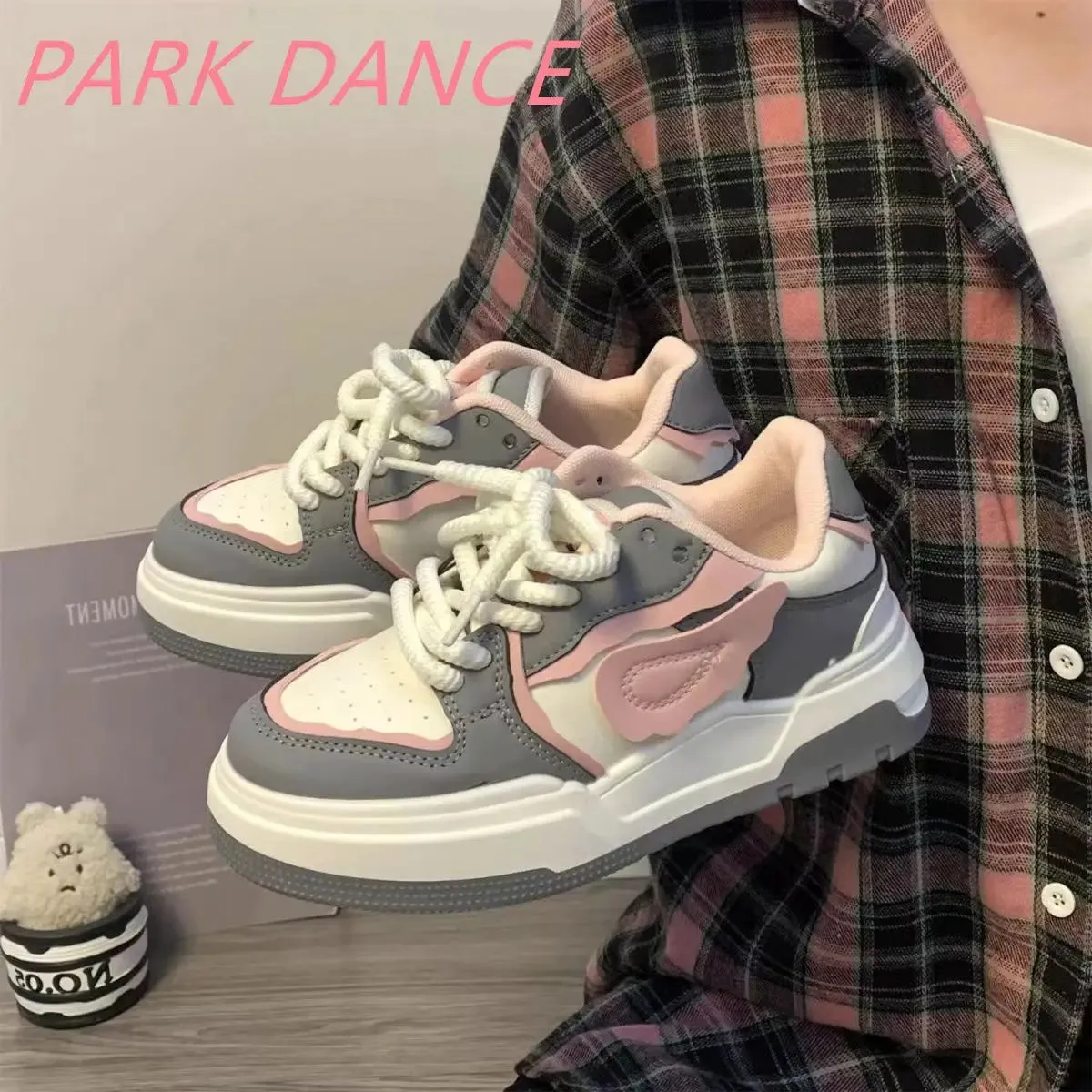 TAVIMART  -  Kawaii Sports Shoes Women's Sneakers Platform Skateboard Spring Summer 2024 Tennis Female Casual Flats Cute Vulcanize