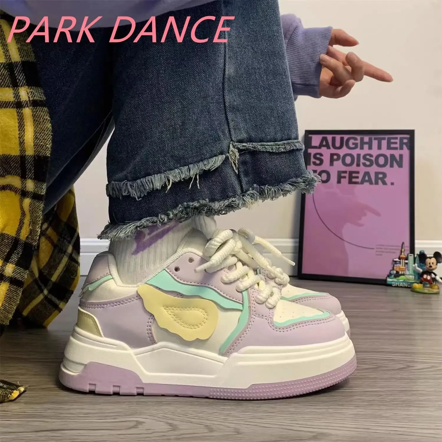 TAVIMART  -  Kawaii Sports Shoes Women's Sneakers Platform Skateboard Spring Summer 2024 Tennis Female Casual Flats Cute Vulcanize