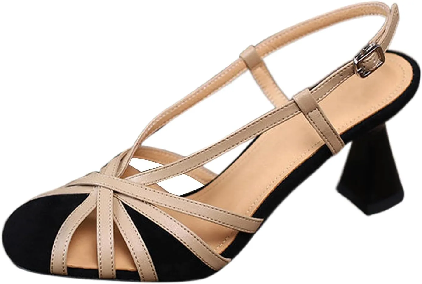 Womens Block Heel Sandals Open Toe Chunky Heel Sandals for Women Ankle Strap Sandals Comfort Strappy Sandals