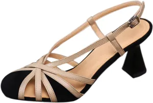 Womens Block Heel Sandals Open Toe Chunky Heel Sandals for Women Ankle Strap Sandals Comfort Strappy Sandals