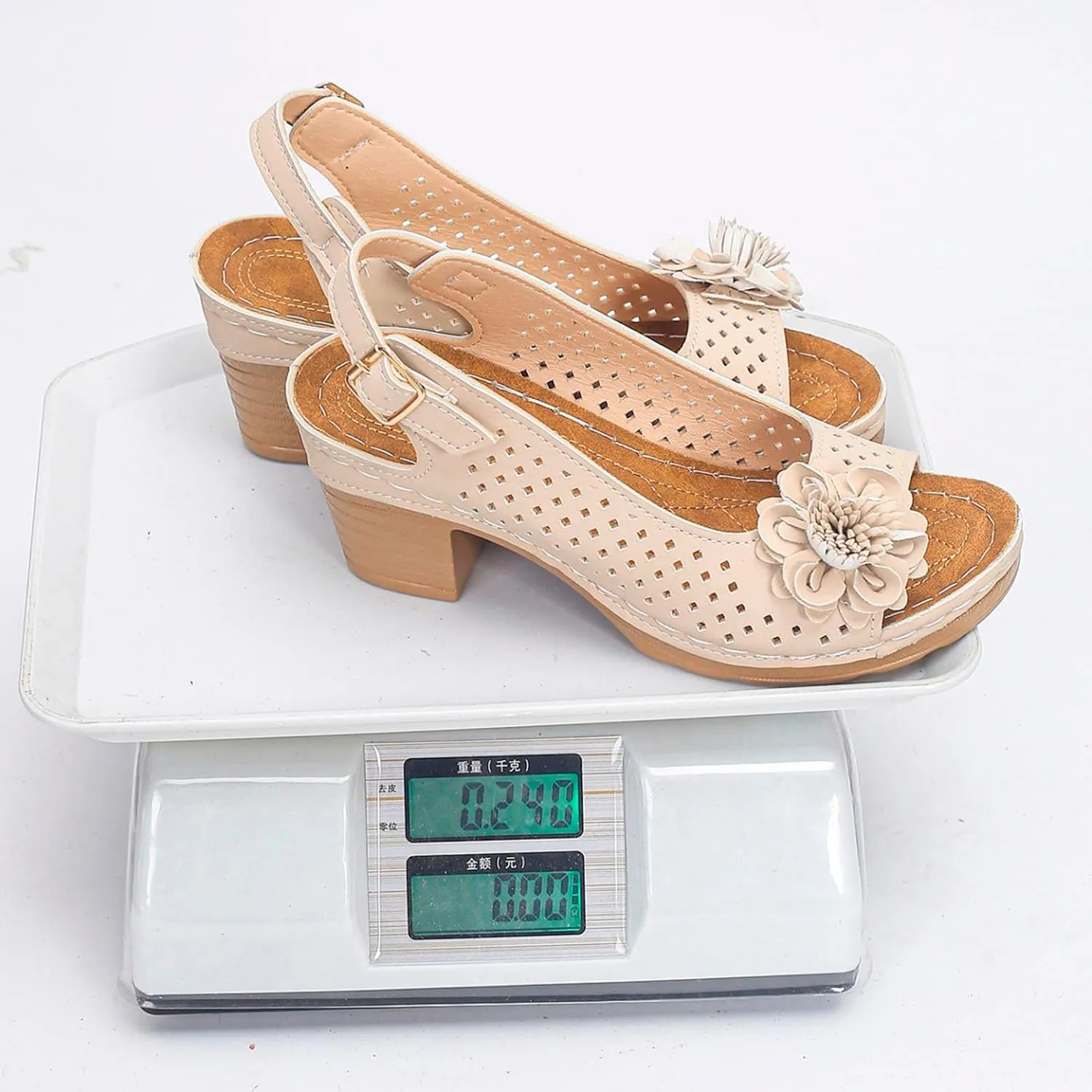 Womens Chunky High Block Heels Elegant Fish Mouth Flowers Sandals Dressy Summer Casual Ankle Strap Hollow Out Platform Wedge Sandal