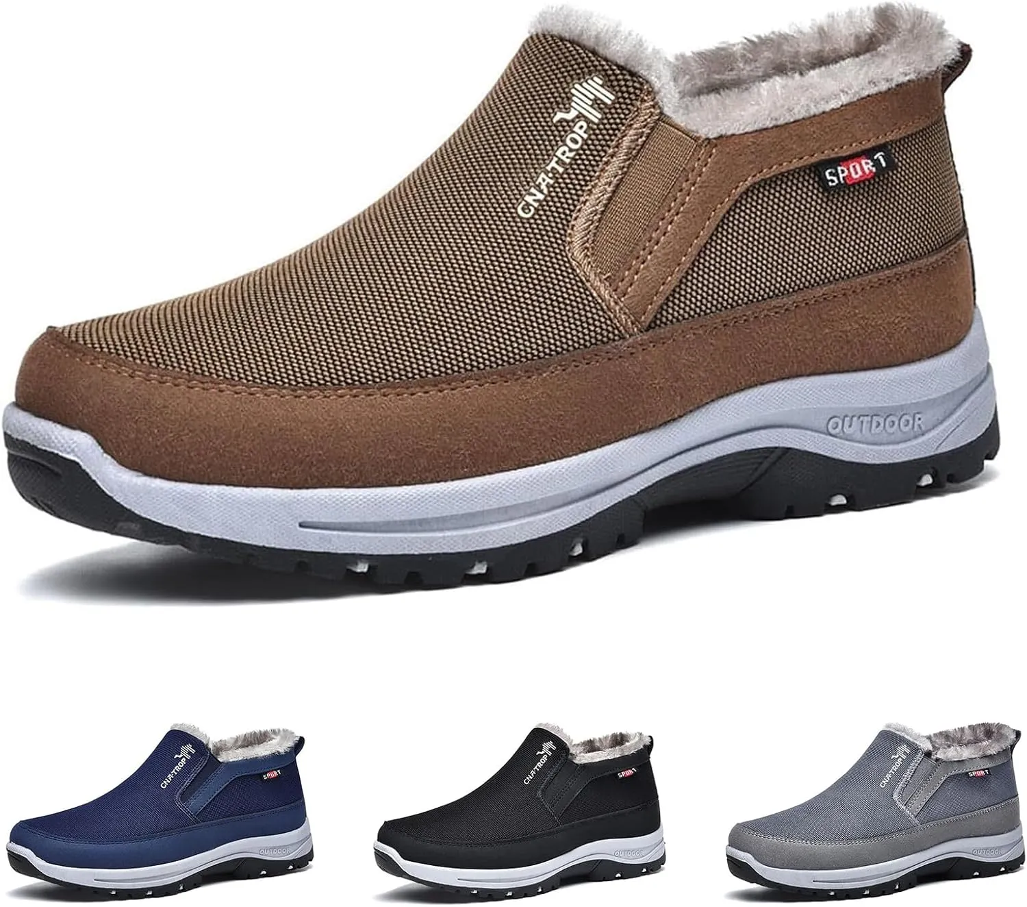 YTINGNICE CNA Trop Shoes for Men Men's Winter Slip-On Warm Ankle Chukka Boots Snow Loafers Comfortable Hiking Walking Shoes CNA Trop Men Orthopedic Shoes